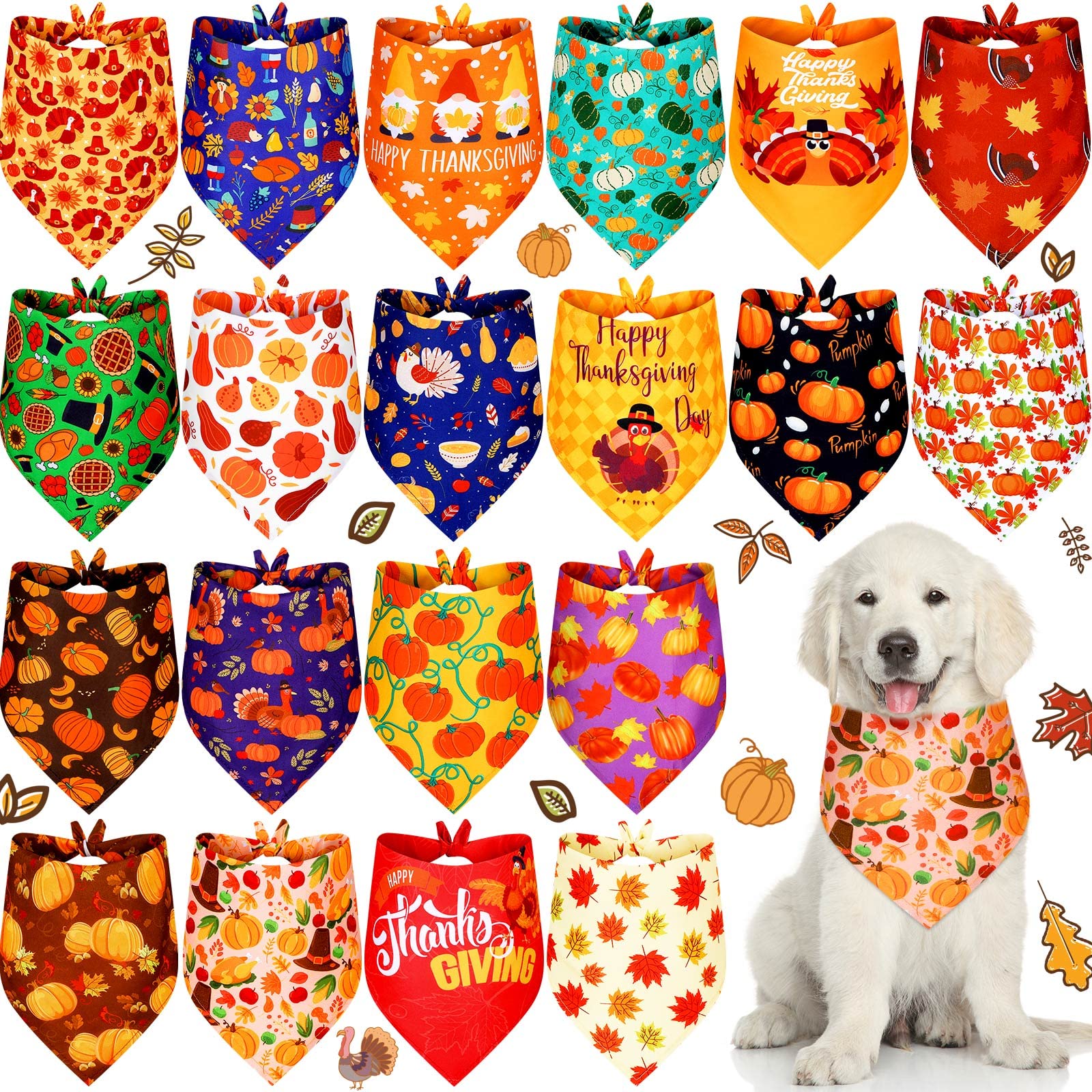 Bandanas Weewooday para perros, conjunto de 20 piezas para festividades y looks variados