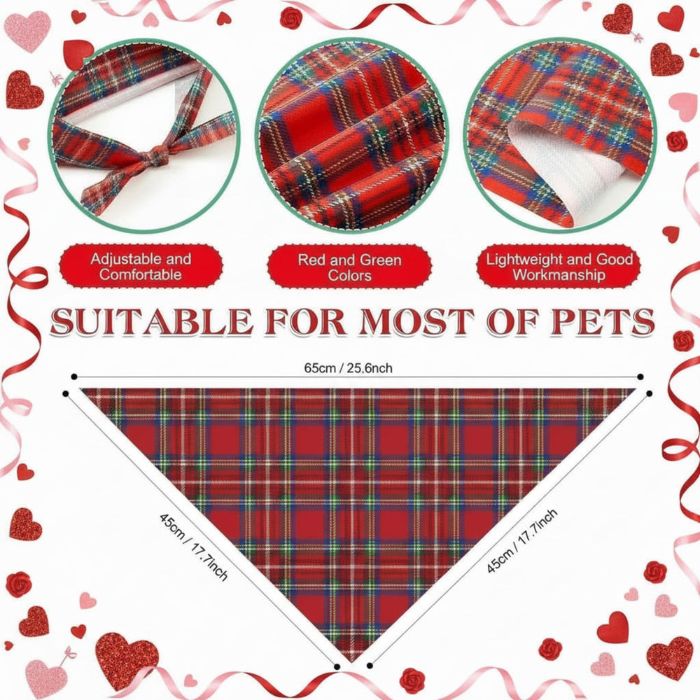 Bandanas Weewooday para perro, diseño a cuadros mixto, combina con otros accesorios.
