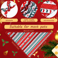 Patrones navideños de bandanas Weewooday para mascota.