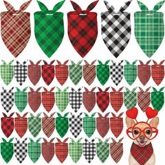 Bandanas Weewooday para perro, diseño rojo a cuadros para San Valentín, ideal para fotos.