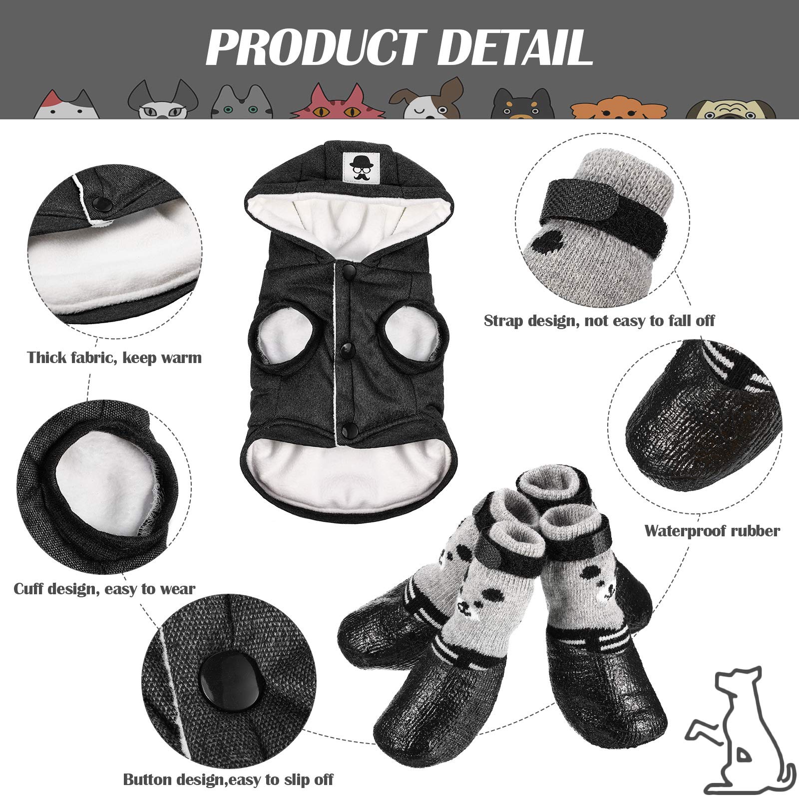 Weewooday botas para patas, protección antideslizante para paseos