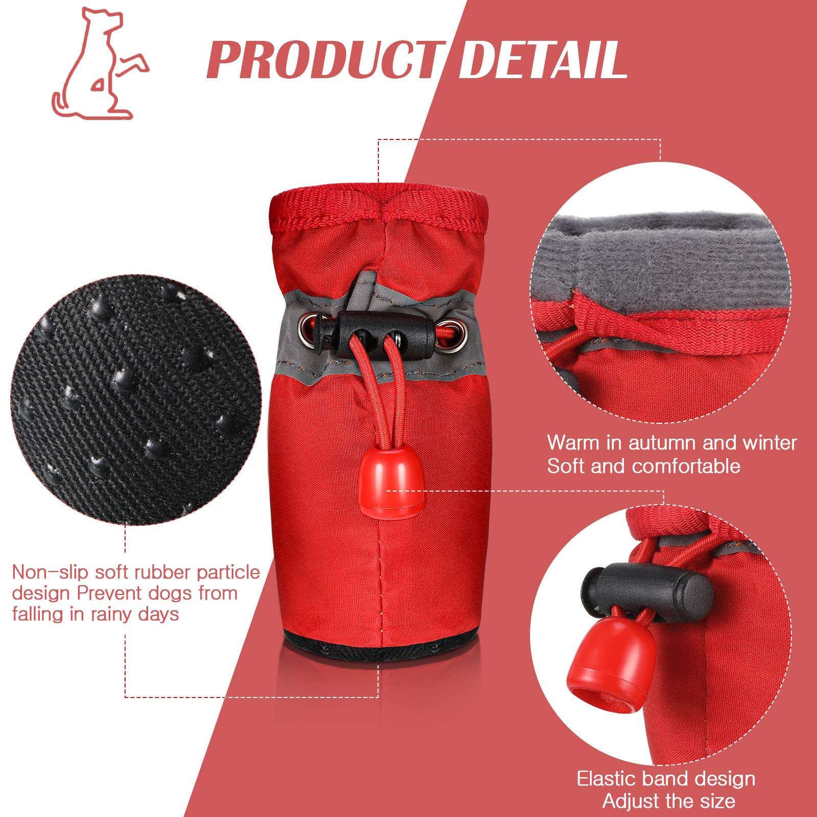 Weewooday botas para perros con ajuste de cordón evitan caídas