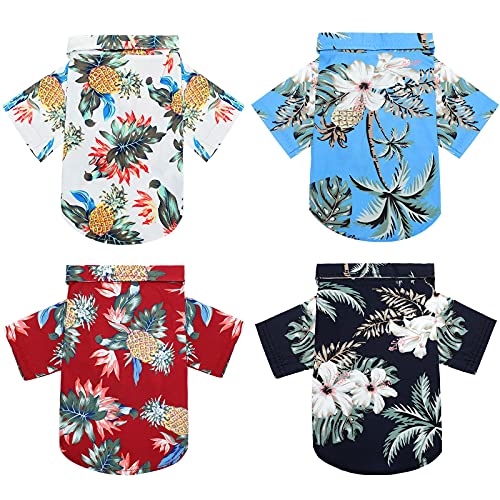 Weewooday camiseta para perro veraniega hawaiana florales, ideal para paseos frescos
