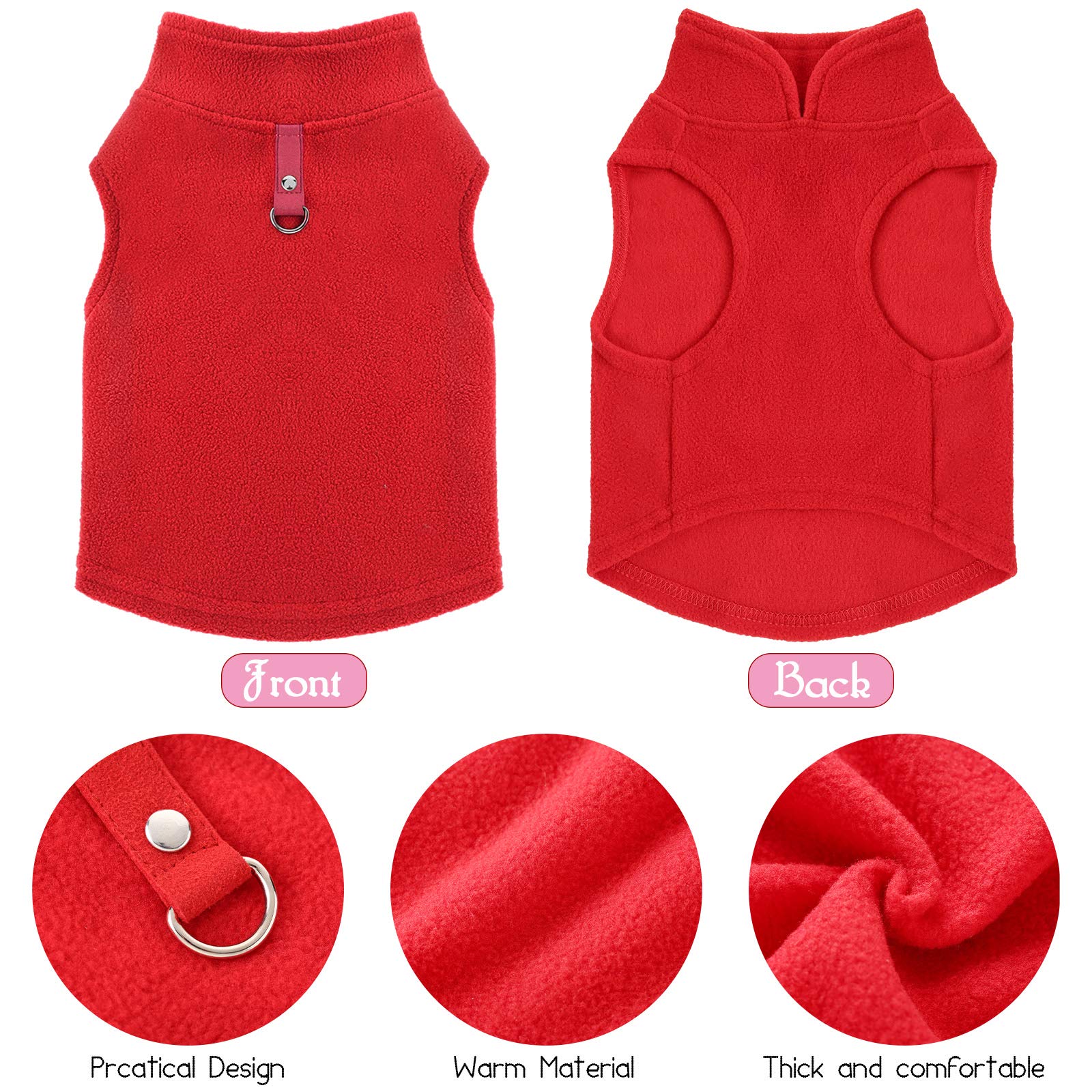 Weewooday chaleco para perro con forro polar, sin mangas, cómodo para paseos fríos.