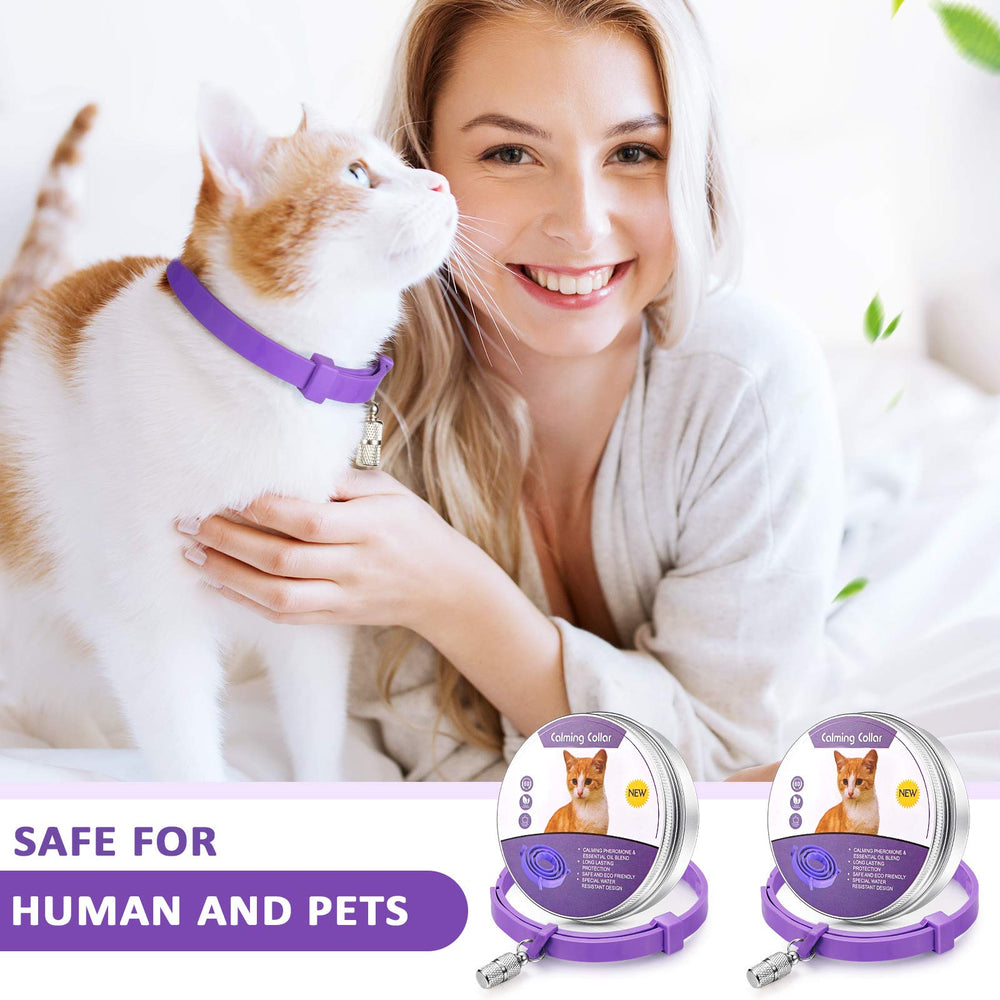 Weewooday collar calmante morado con pendiente de identificación, facilita paseos seguros y control de datos