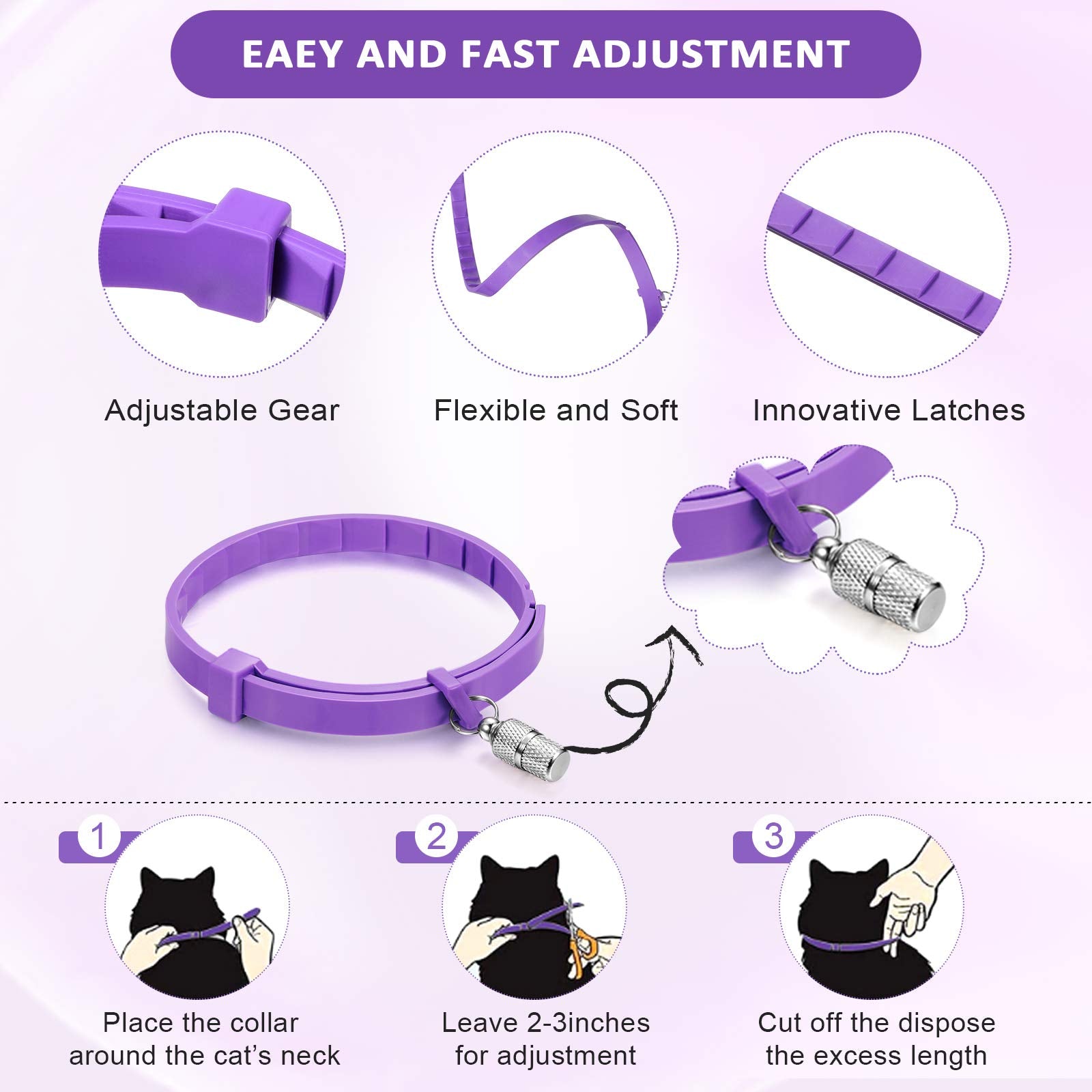 Weewooday collar calmante, adecuado para múltiples razas y tamaños de gatos