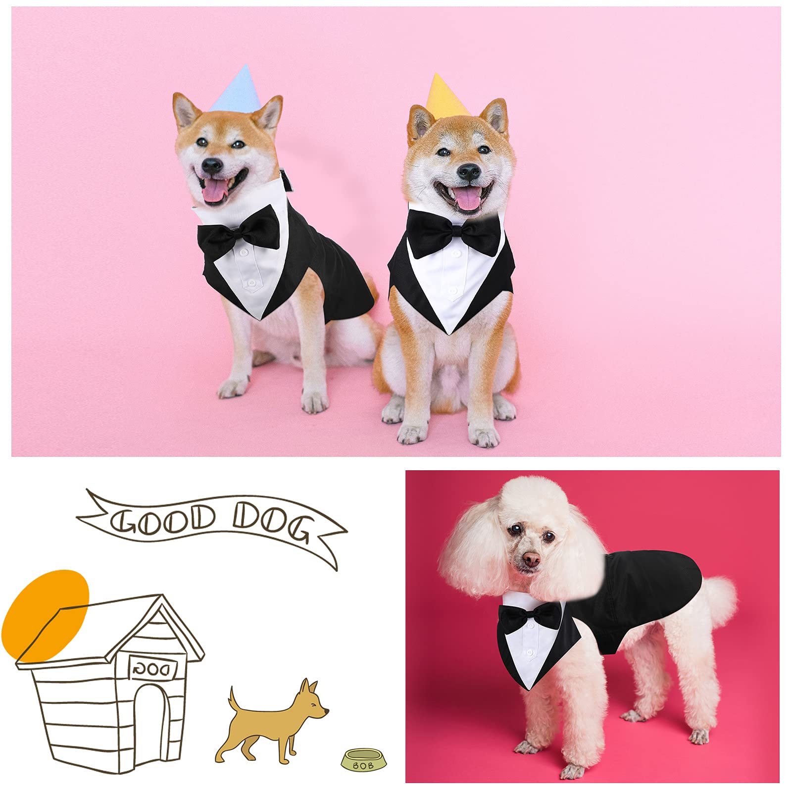 Weewooday diseño esmoquin para perro elegante, ideal para fiestas.