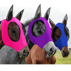 Weewooday máscara para caballos, vista frontal, protección contra insectos y visión clara.