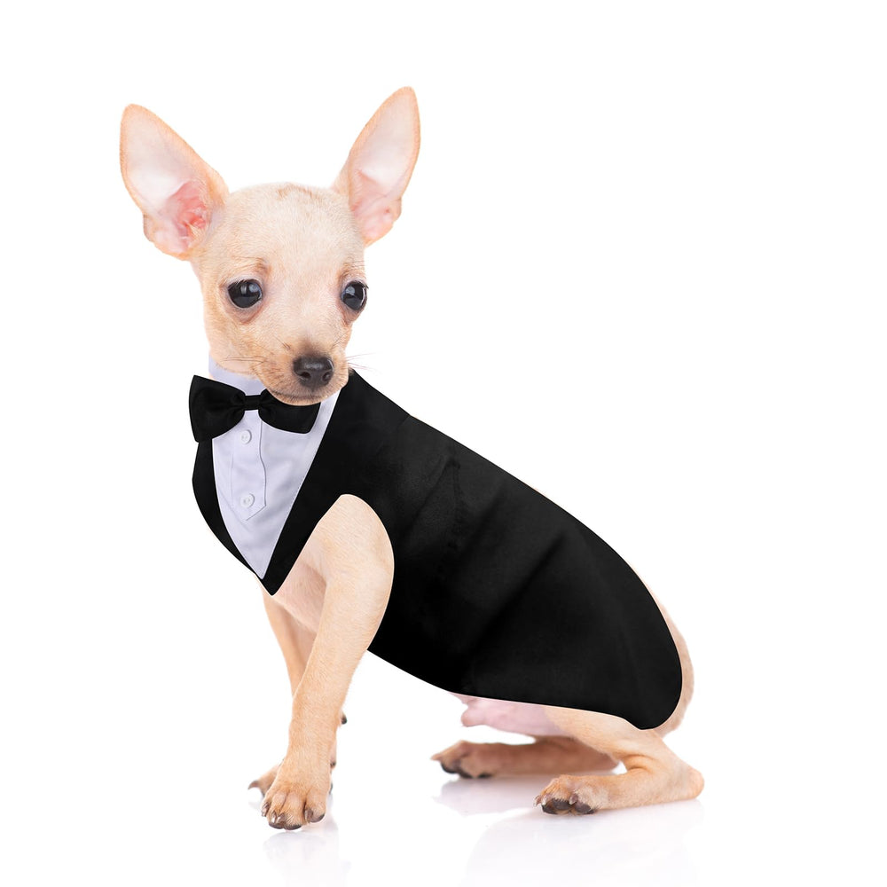Weewooday esmoquin para perro con corbatín, elegante para eventos.