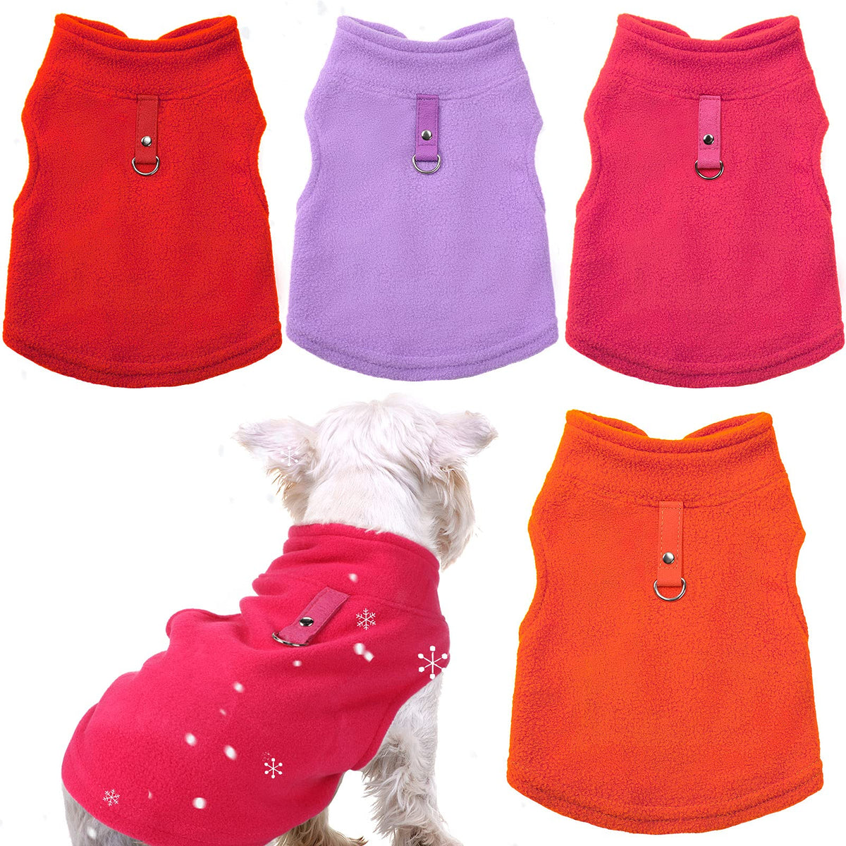 Weewooday sudadera para perro con forro polar, ideal para paseos en invierno.