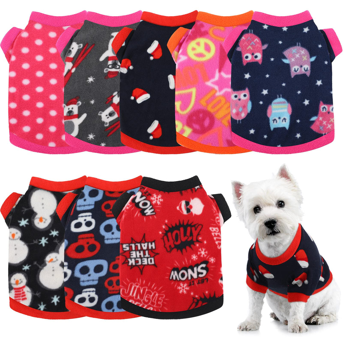 Weewooday sueter perro pequeño navidad: estilo festivo y suave para paseos de invierno.