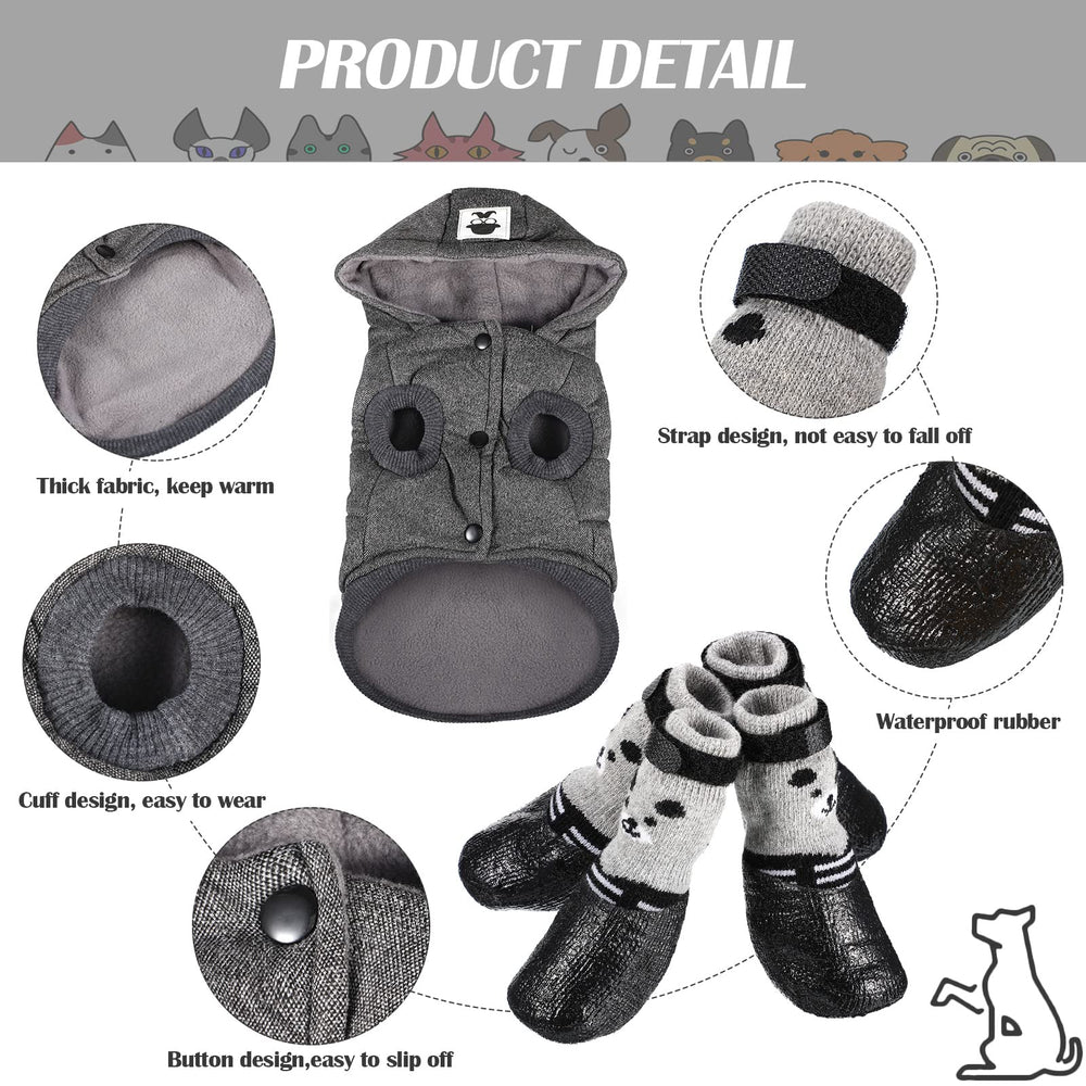 Weewooday zapatillas-patas para perro: antideslizantes en nieve.