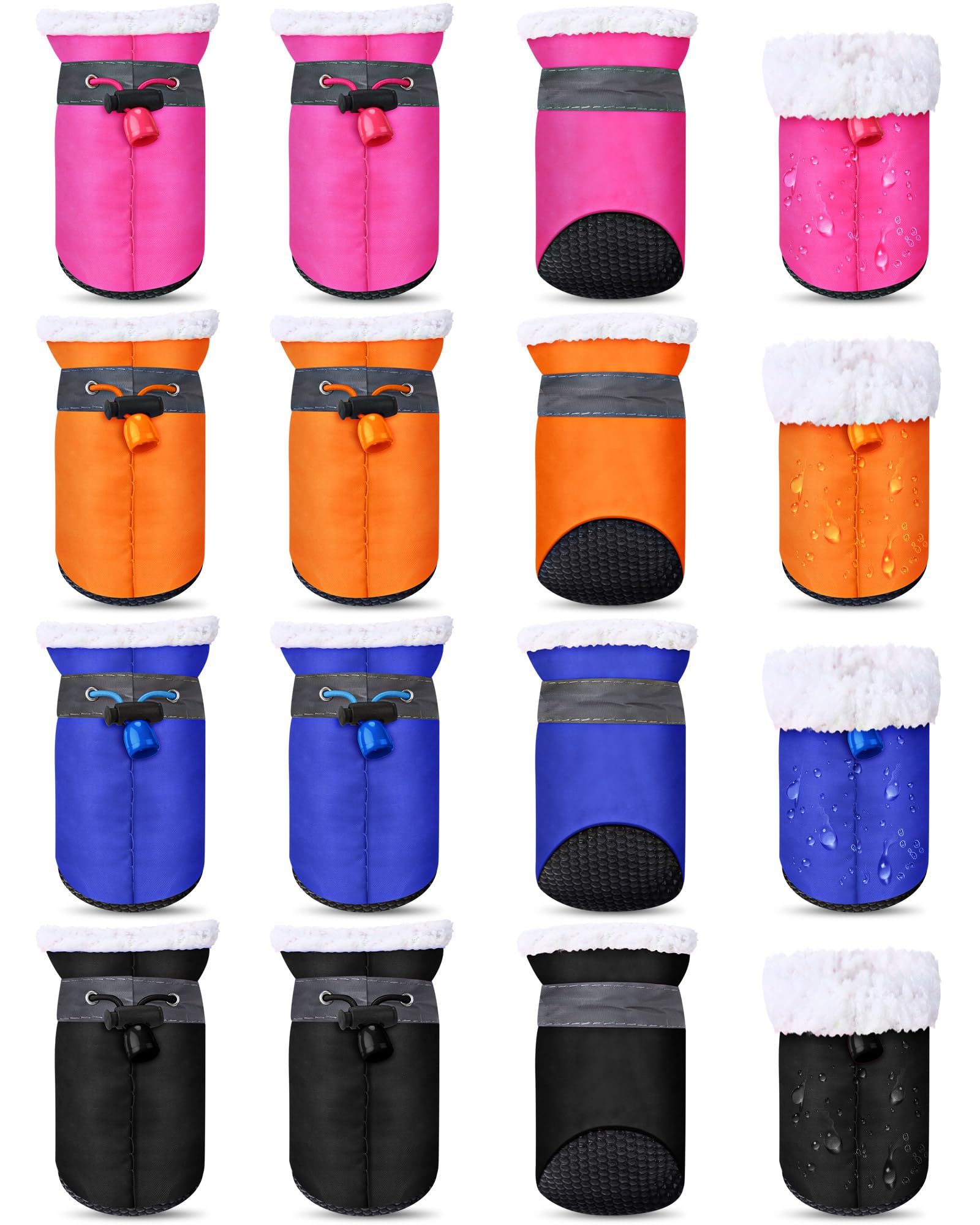 Botas para perro impermeables en varios colores, ideales para lluvia y nieve.