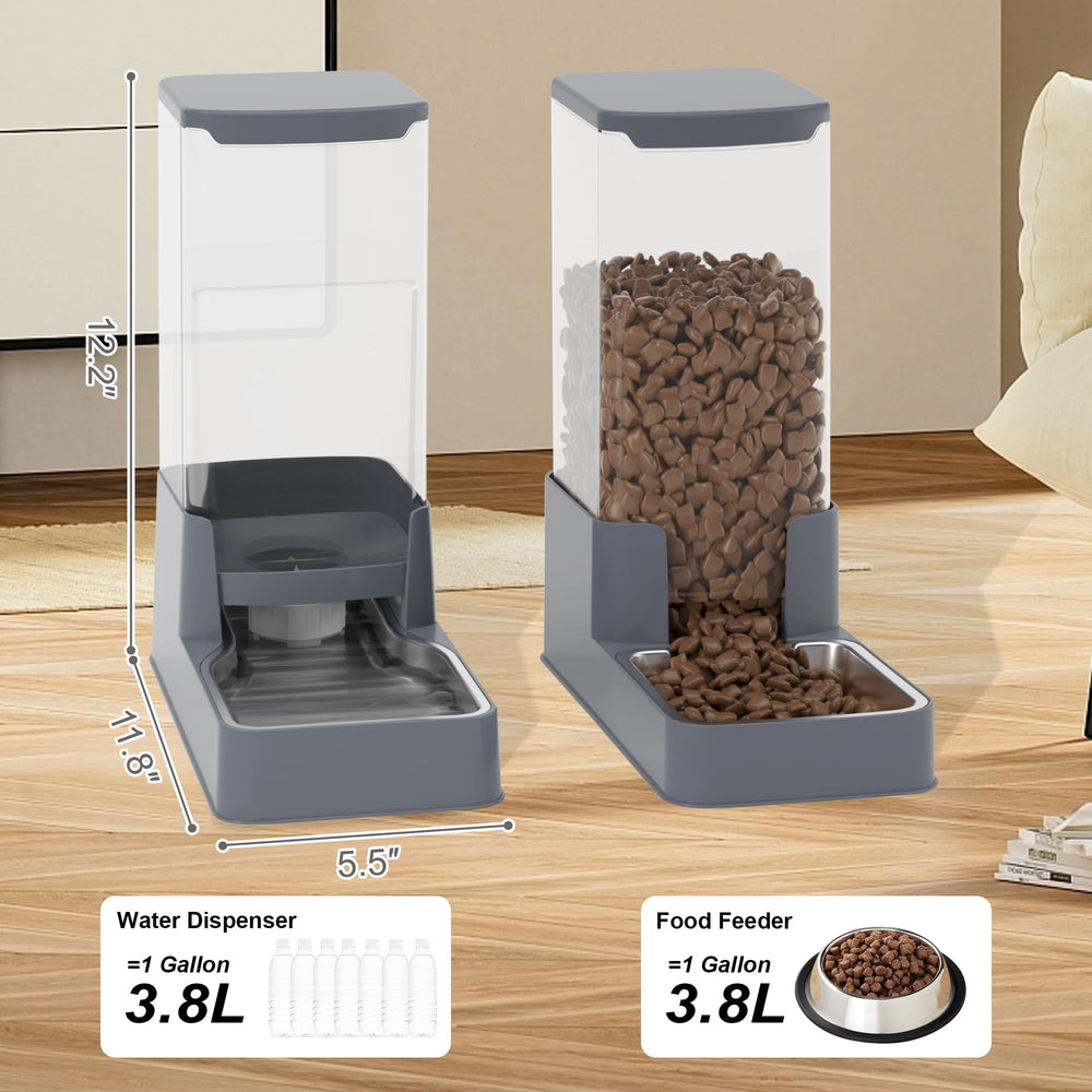 Dispensador de agua por gravedad Wefeedy en acero inoxidable, evita desbordes.