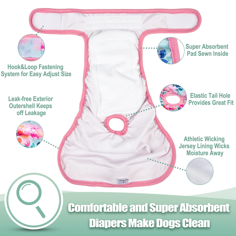 Pañales wegreeco para perra, cuadro negro, protección contra fugas y lavado.