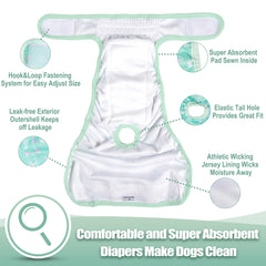 Wegreeco pañales para perro absorbencia alta para periodos largos