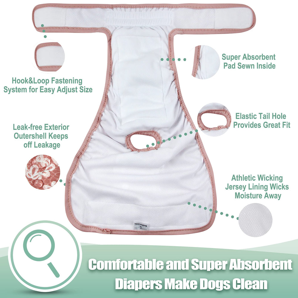 Pañales Wegreeco para perros, interior suave para mayor confort.