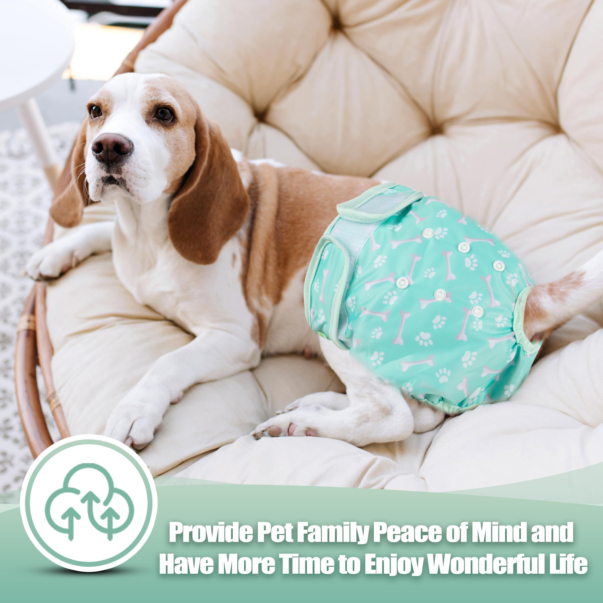 Wegreeco pañales para perro diseño de tres colores para estilo diario
