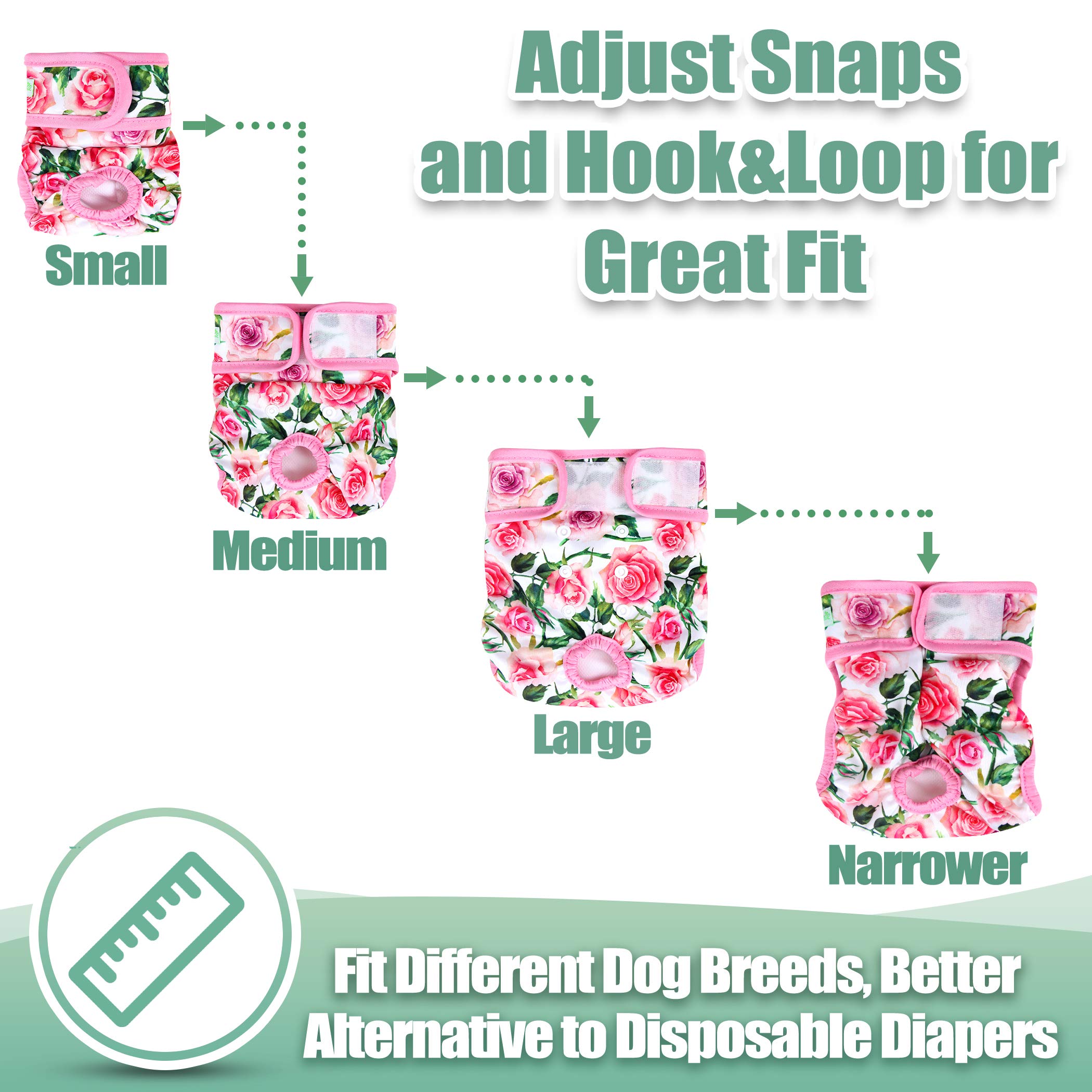 Pañales Wegreeco de talla pequeña, diseño floral para perros pequeños.