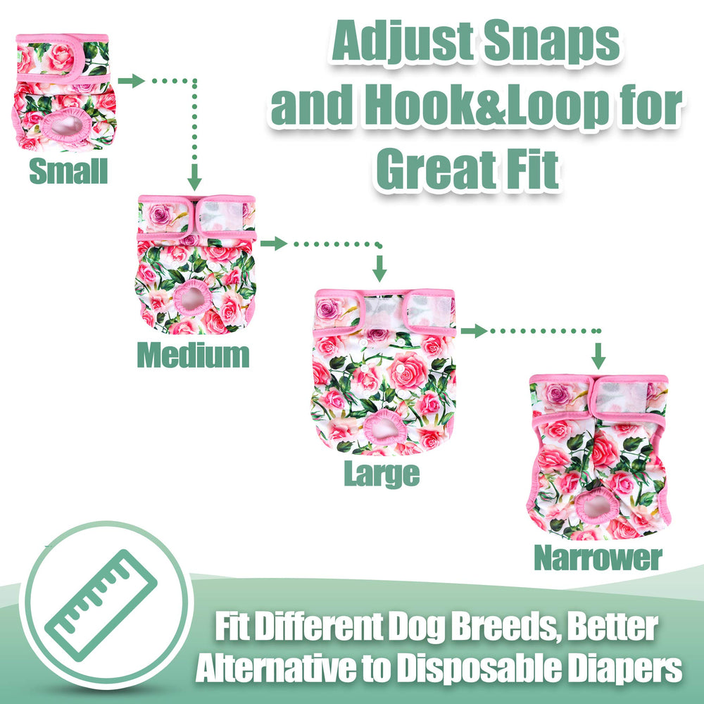 Pañales Wegreeco de talla pequeña, diseño floral para perros pequeños.