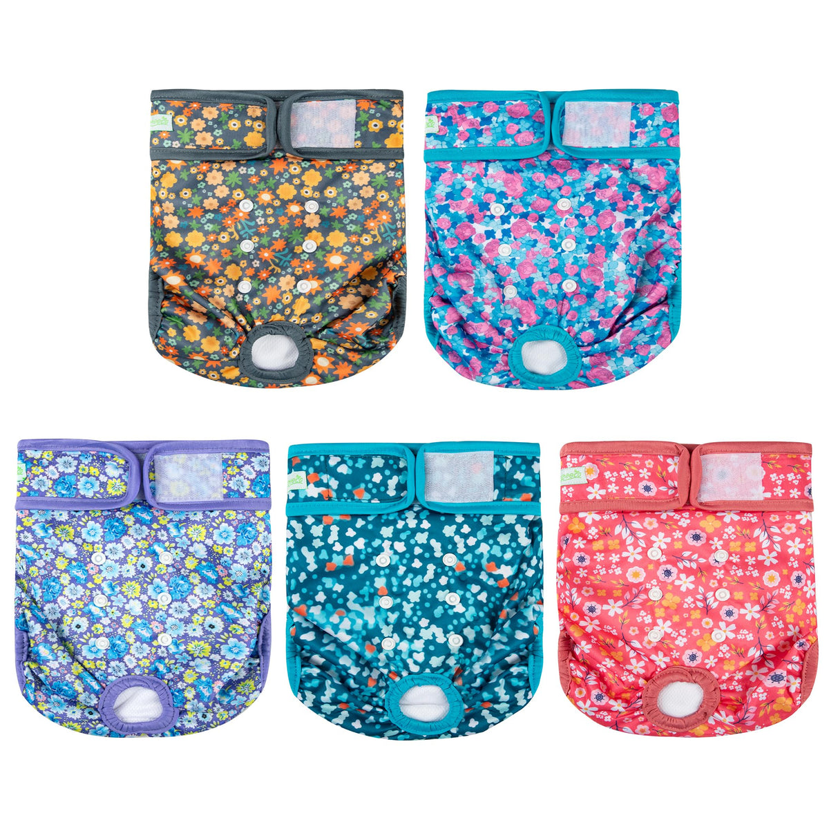 Pañales Wegreeco para perras femeninas con diseño floral y talla XL para ajuste cómodo.