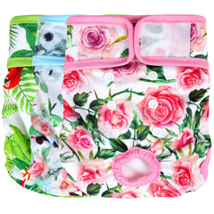 Pañales Wegreeco para perros femeninos con patrón floral, cómodo para uso diario.