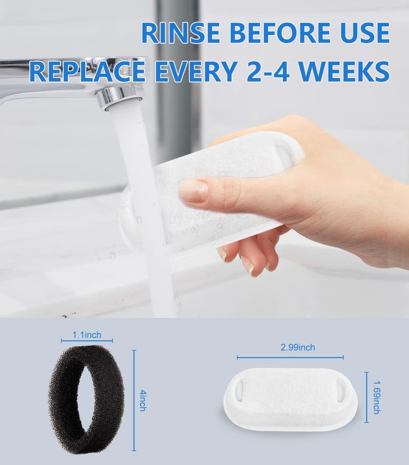 Cambio recomendado de filtros WEIKEY para fuente de agua.