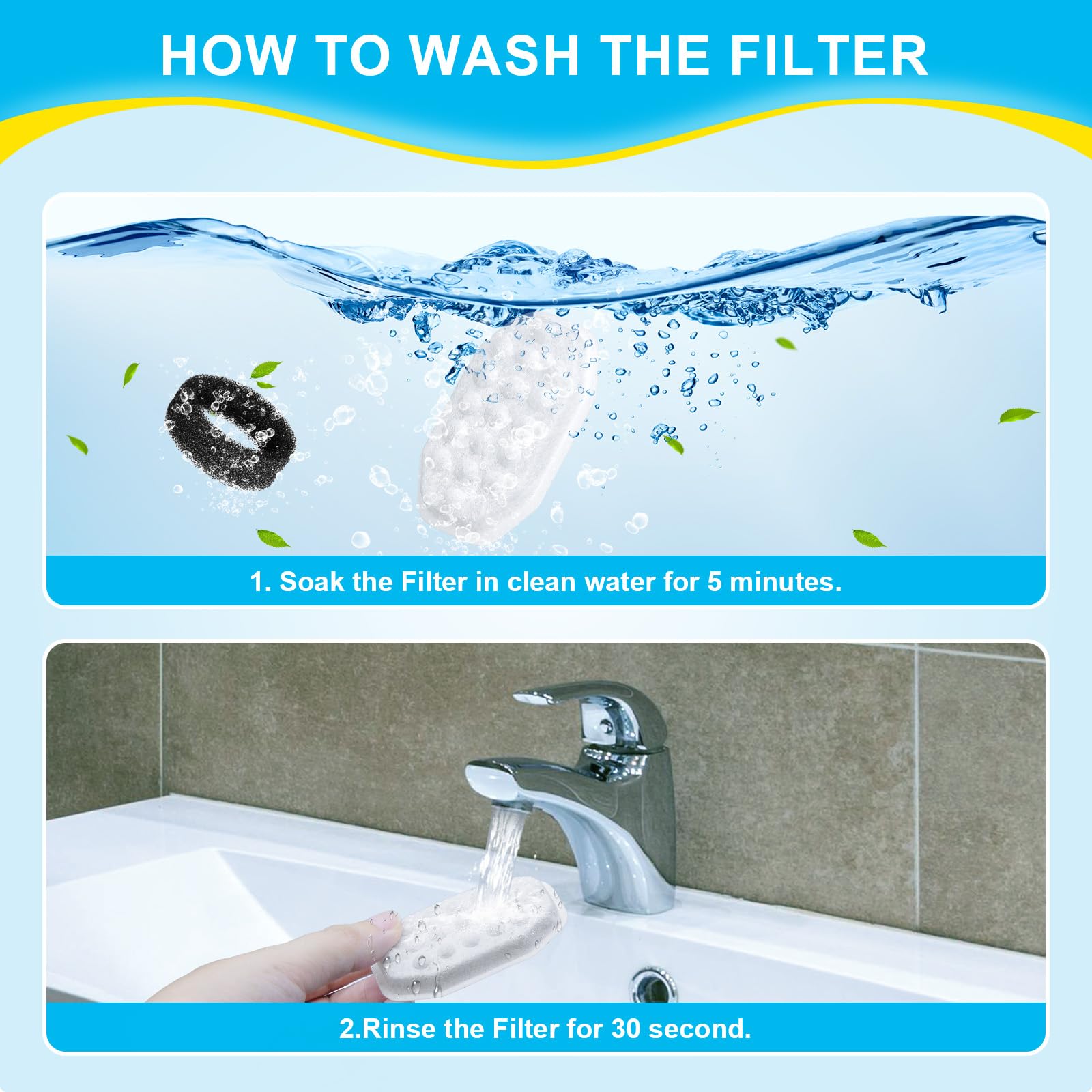 WEIKEY filtros compatibles con fuente de acero inoxidable 3,2 L.