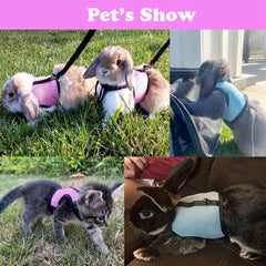 WeimoMonkey arnés para conejito con malla rosa, ajuste suave para conejitos pequeños.