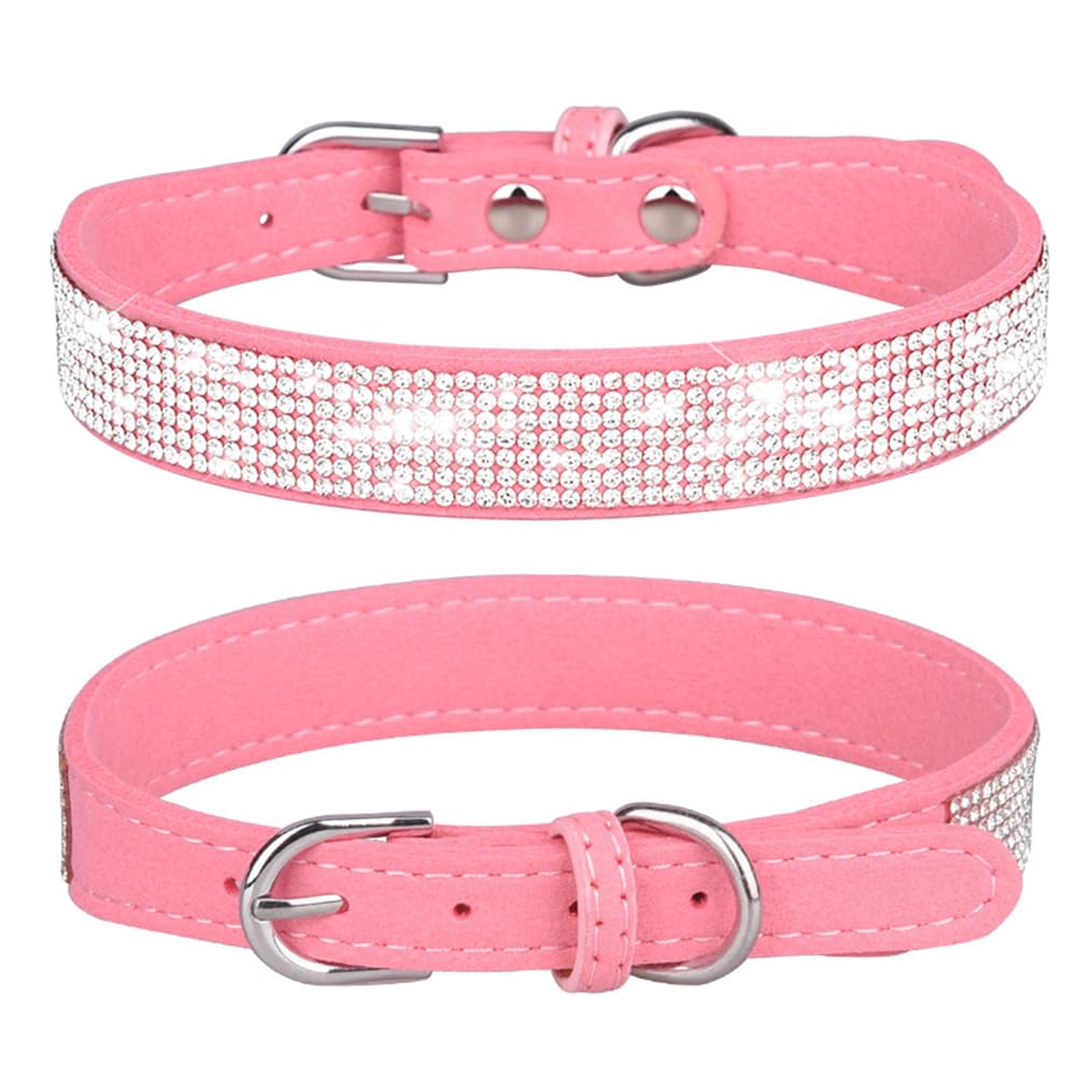Collar WeimoMonkey rosa para fotos y ocasiones especiales con brillo suave.