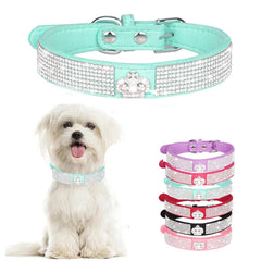 WeimoMonkey collar con cristales azules brillantes para mascotas pequeñas