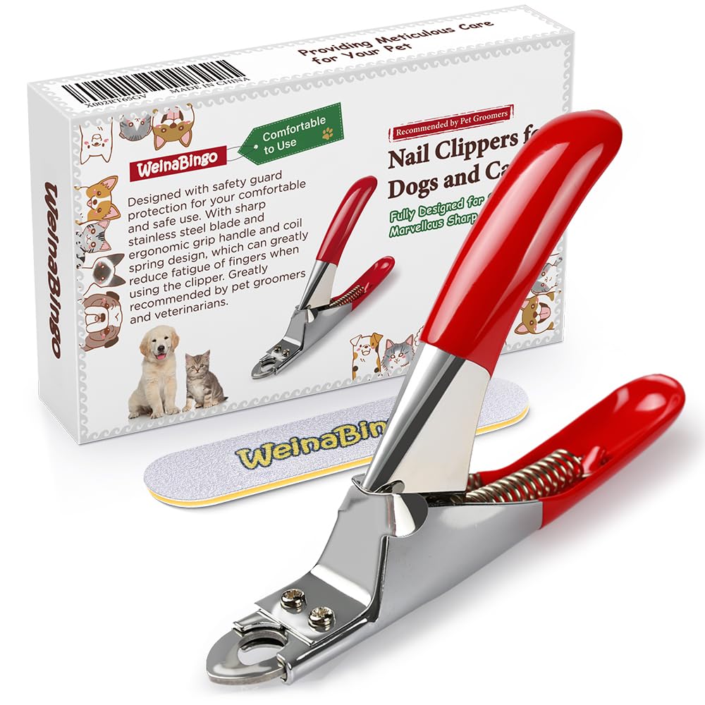 WeinaBingo cortauñas para mascotas con hoja de acero inoxidable y corte preciso.