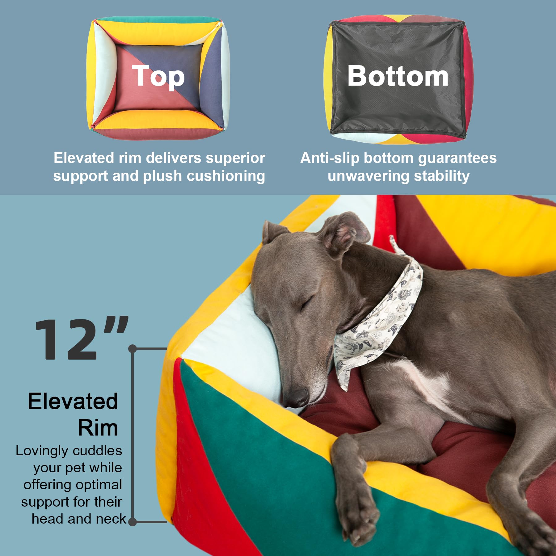 Diseño hipoalergénico de algodón suave para mascotas sensibles.