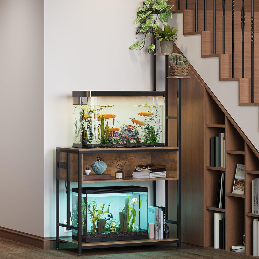 Welfuturer espacio para alimentos, filtros y herramientas de cuidado del acuario.