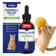 Wellix drops para bolas de pelo en gatos, alivio práctico al comer