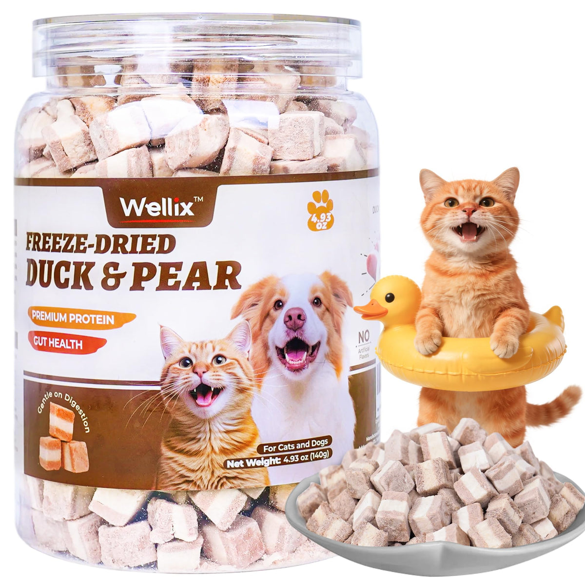 Wellix pato-pera: trozos congelados para premiar gatos y perros