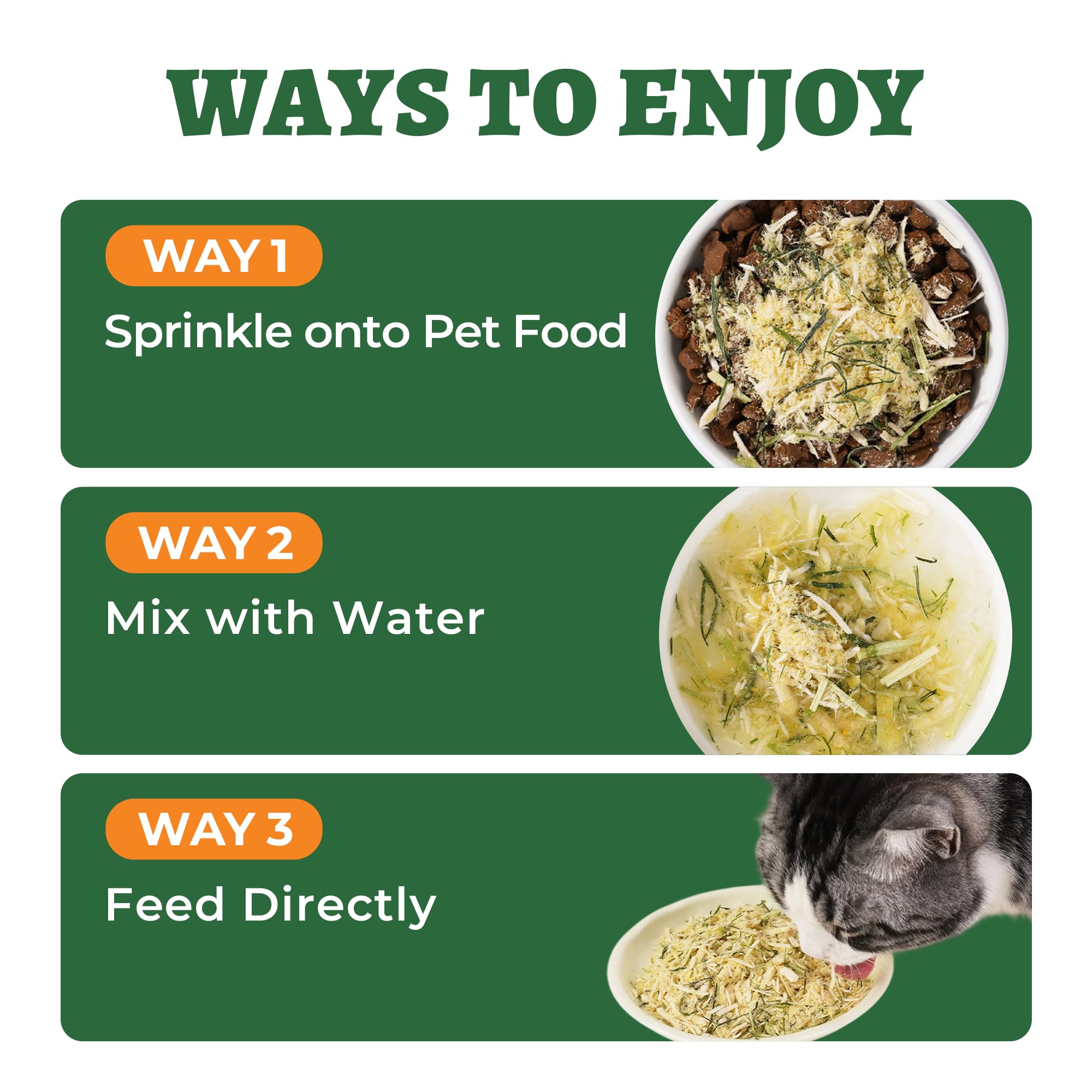 Wellix uso sobre kibble, espolvoreado fácil, crujiente y sabroso para perros y gatos.