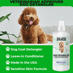 We Love Doodles Detangler Spray facilita cepillado suave para cualquier raza y edad.