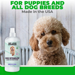 We Love Doodles desenredante para perros de pelo largo, con acabado sin nudos.