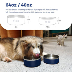 Base de silicona antideslizante del tazón Wenbokmin para perros, azul.