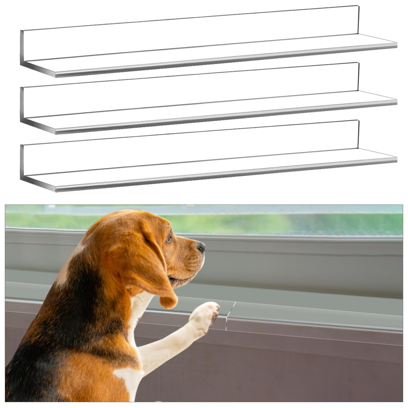 Wenqik protector de repisa de ventana transparente protegiendo arañazos de mascotas