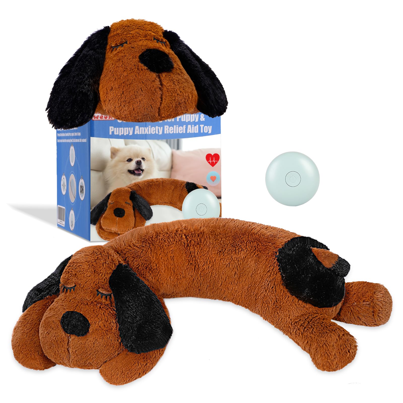 WEOK Juguete cachorro latido para confort y seguridad cuando está solo.