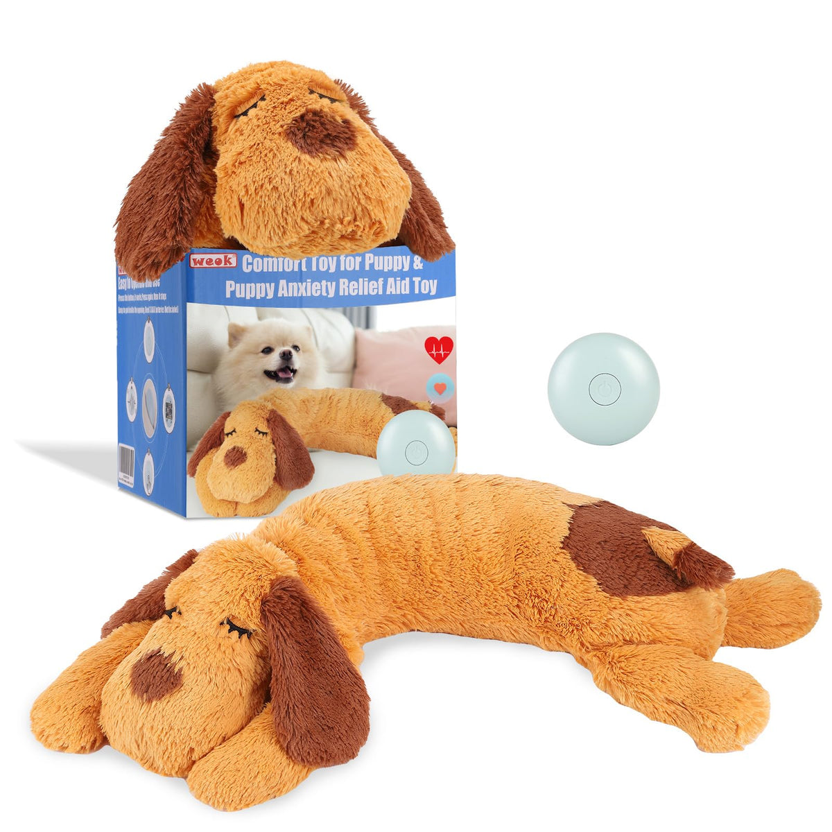 WEOK, latido para cachorros, peluche suave que podría ayudar a calmar la ansiedad nocturna