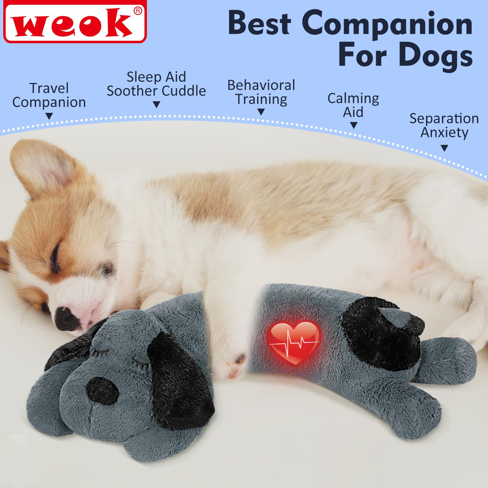 WEOK peluche latido con corazon para cachorros