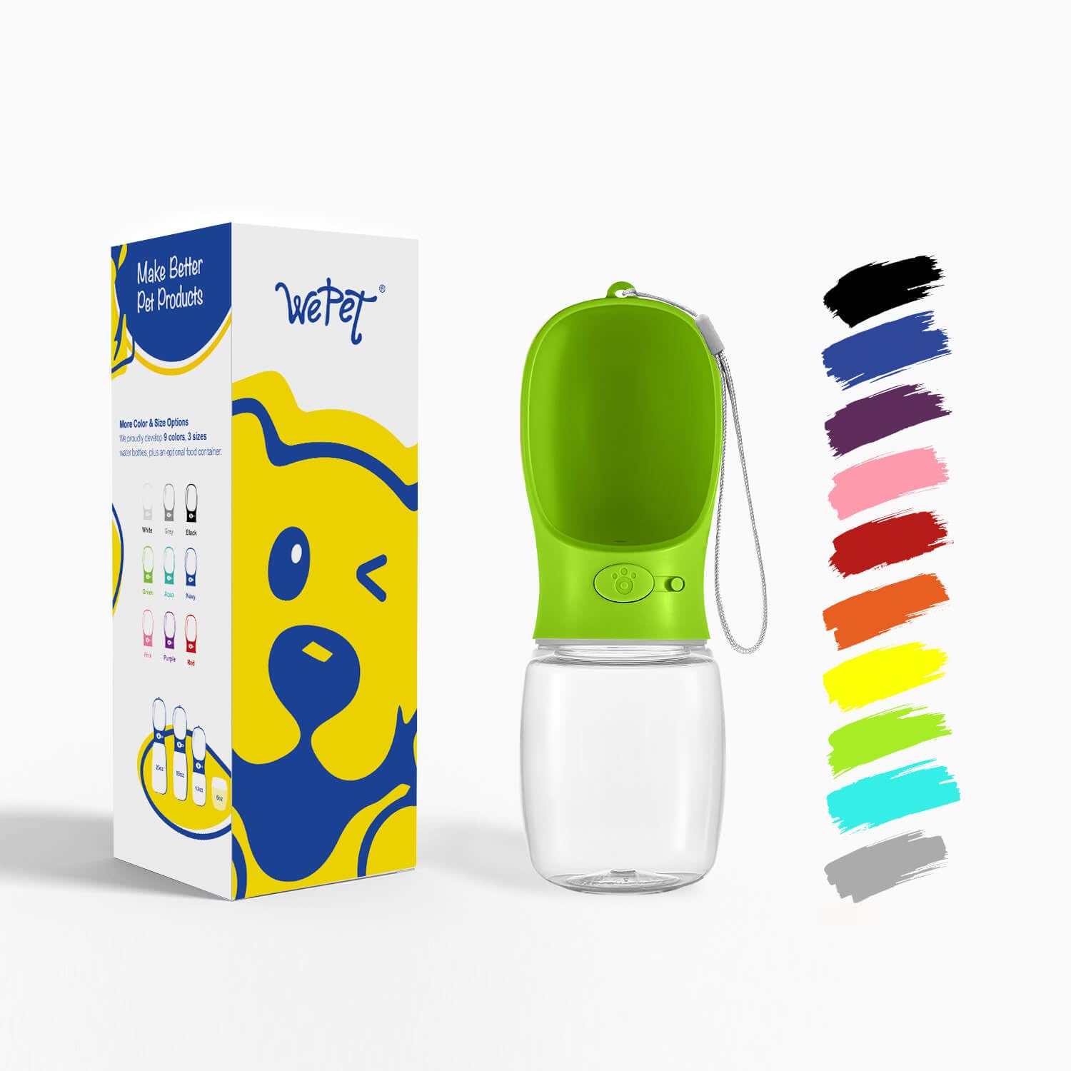 WePet botella portátil para perros, 350 ml, ideal para paseos