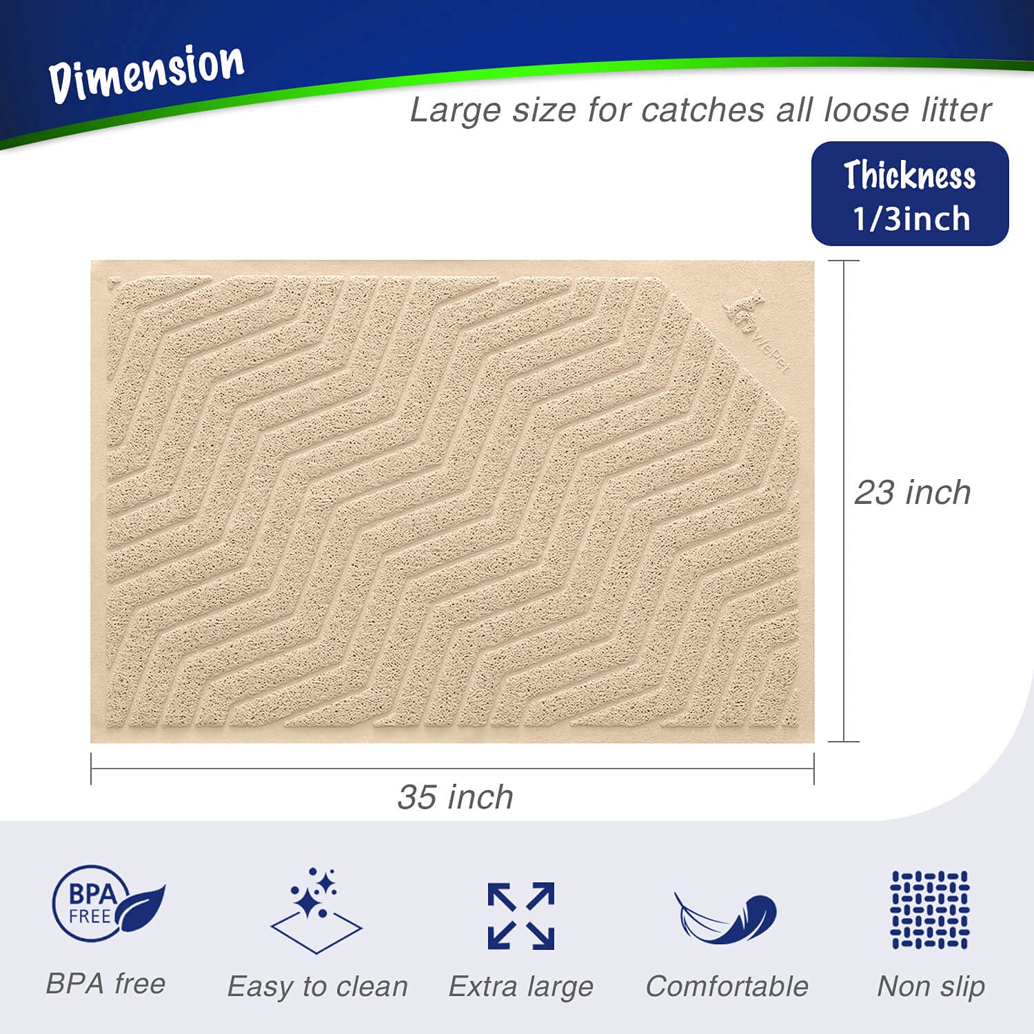 WePet diseño captura 95% de arena suelta para menos barrido.