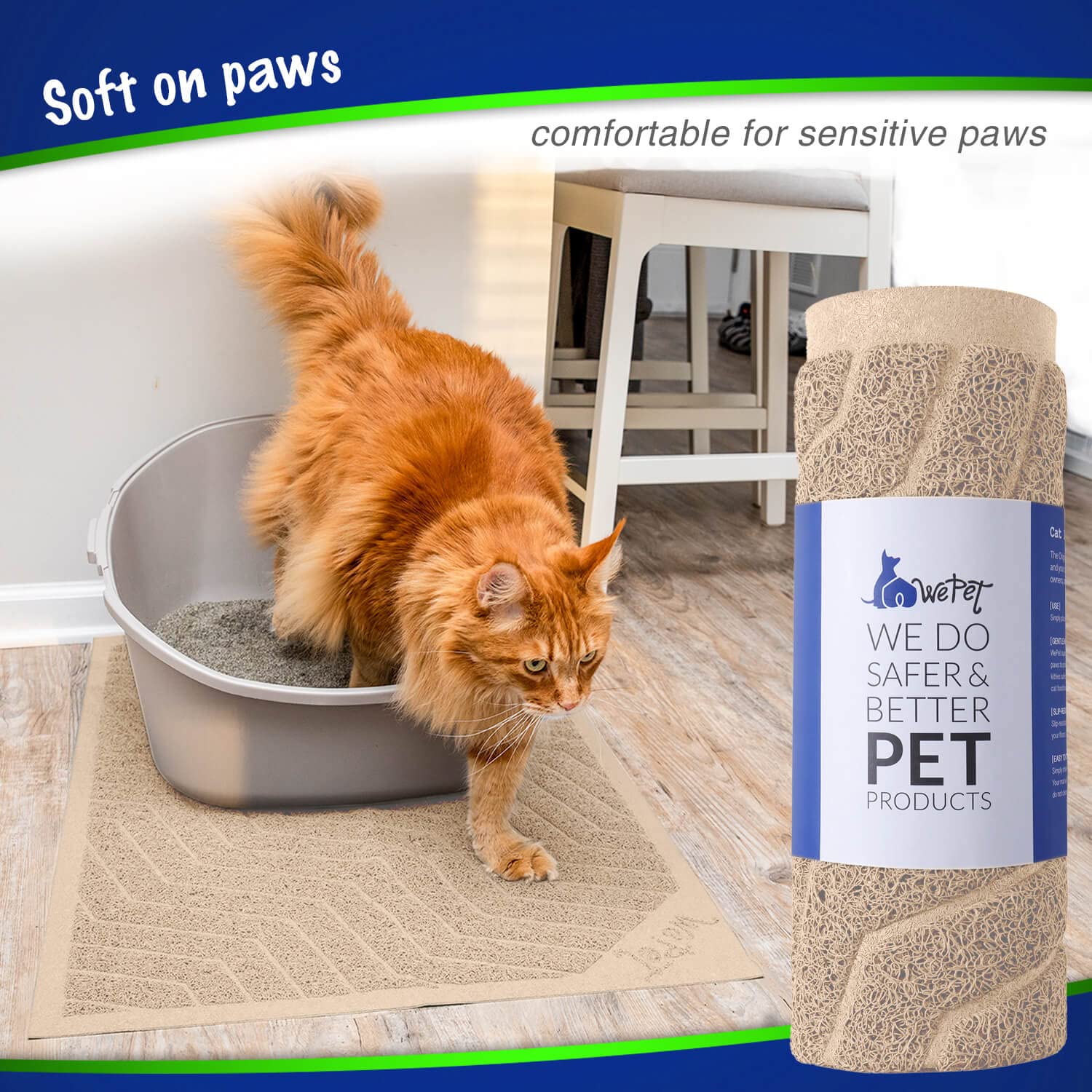 WePet vinilo suave, cómodo para las patas de tu gato.