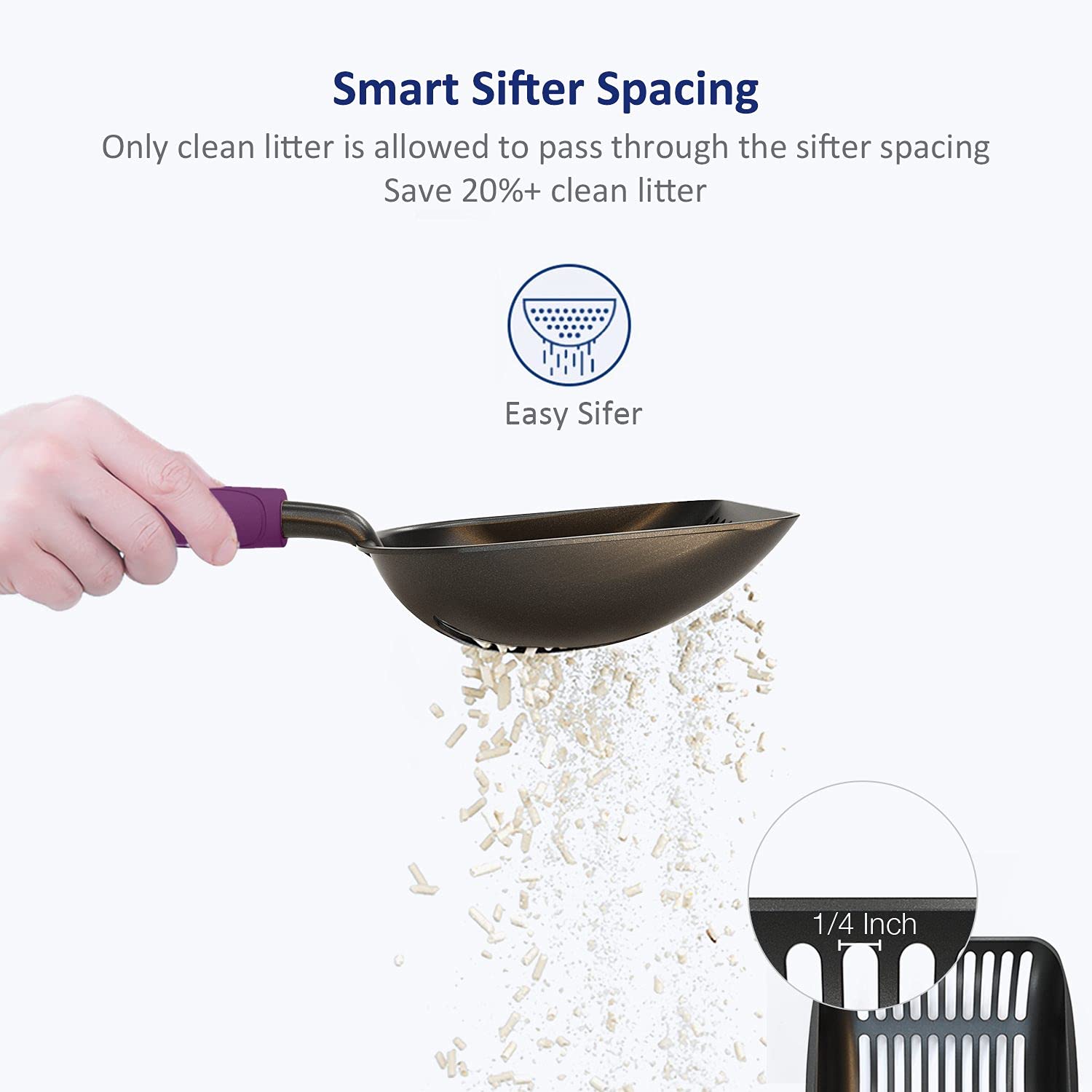 WePet mango ergonómico y violeta para uso cómodo