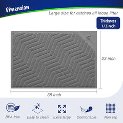 WePet tapete PVC arenero gris, resistente a la orina para uso diario.