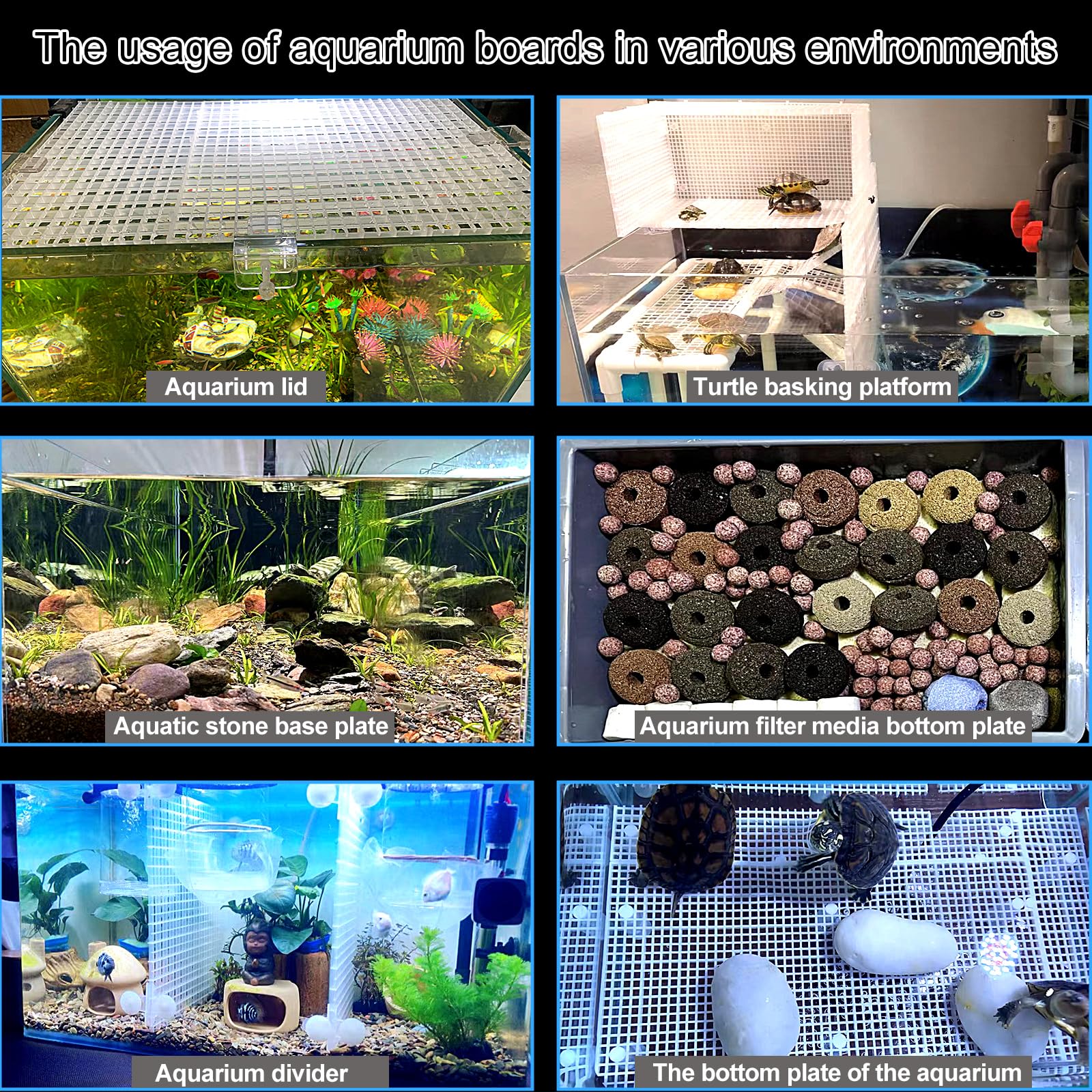 Conjunto de piezas para ajustar la tapa de vidrio del acuario